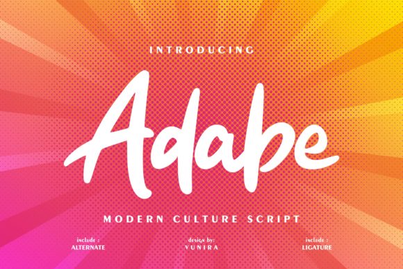 Adabe Font: A Bold Handwritten Typeface for Digital Design