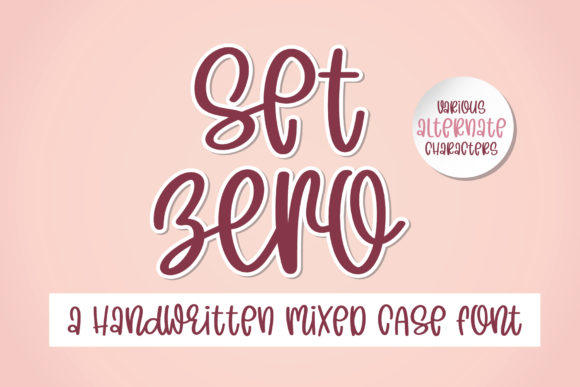 Set Zero: A Handwritten Typeface for Digital Creativity