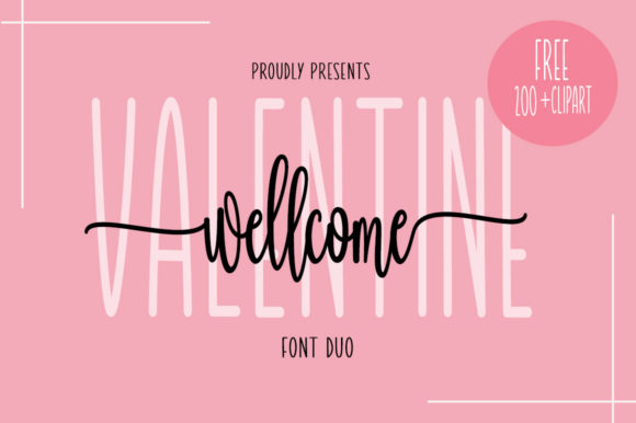 Wellcome Valentine Font: A Handwritten Typeface for Craft Creators